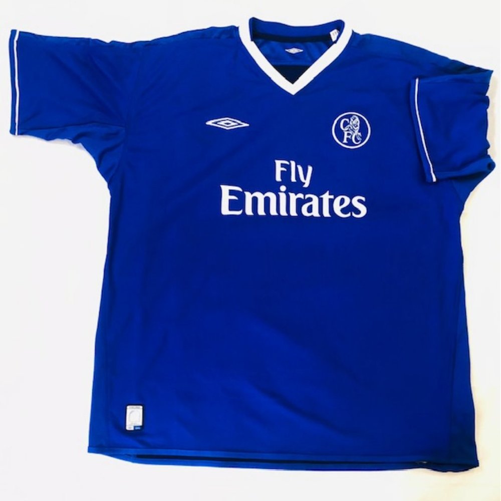 Umbro 2003 Chelsea Football (soccer) Shirt. Blue. Fly Emirates. Short Sleeve XXL